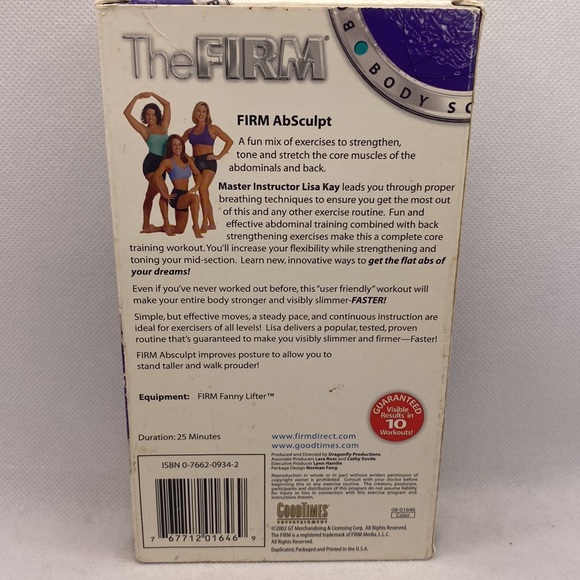 The Firm Ab Sculpt VHS Fanny Lifter Series Workout by Lisa Kay Fitness Exercise - Picture 2 of 7